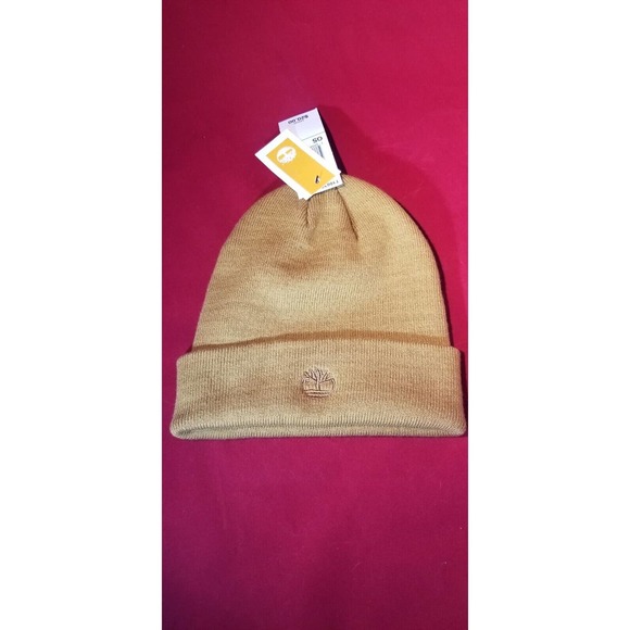 Timberland Men's Cuffed Beanie with Embroidered Logo color Wheat - Picture 1 of 7